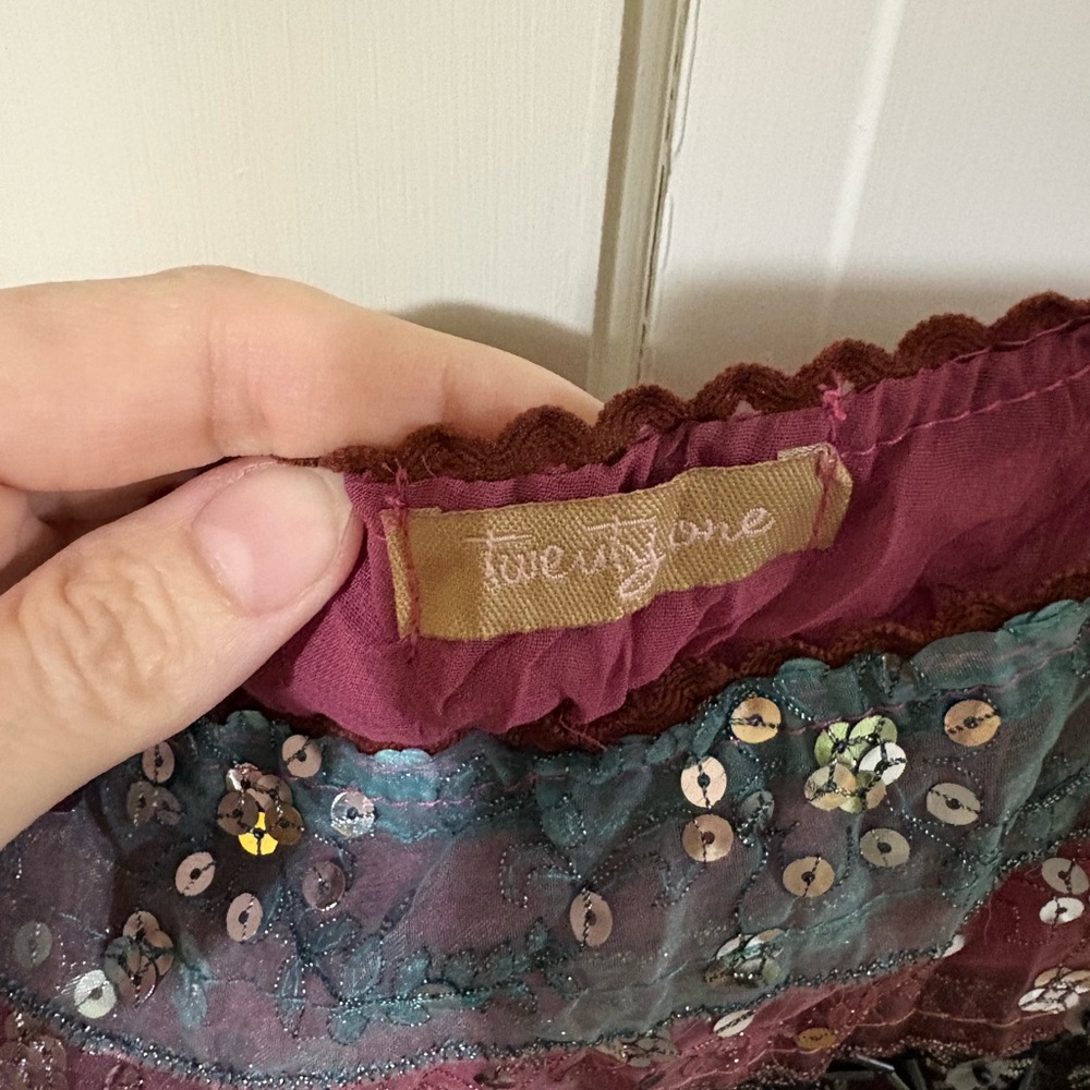 Forever 21 Multicolor Patchwork spaghetti strap top - Picture 2 of 3